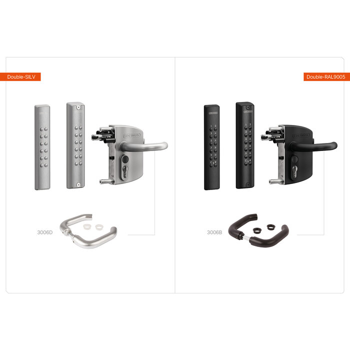 LOCINOX Locinox opbouwslot VOLTA met externe code klavieren op baterijen voor profielen 60-80 mm - Antraciet