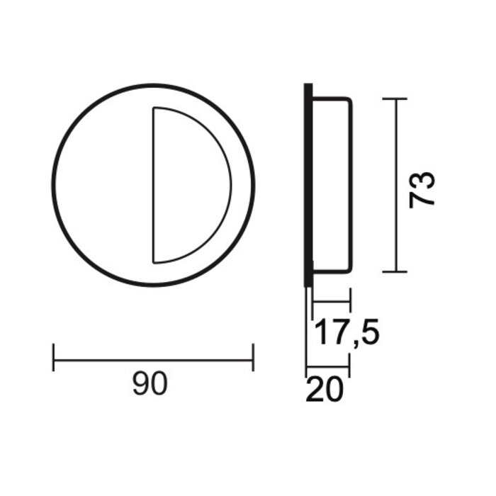 HDD Encapsulating shell large round blind - White with structure