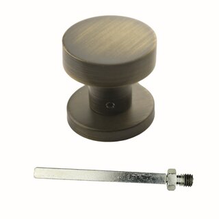 HDD Bouton supérieur PLAT sur rosace - fixe - bronze mat