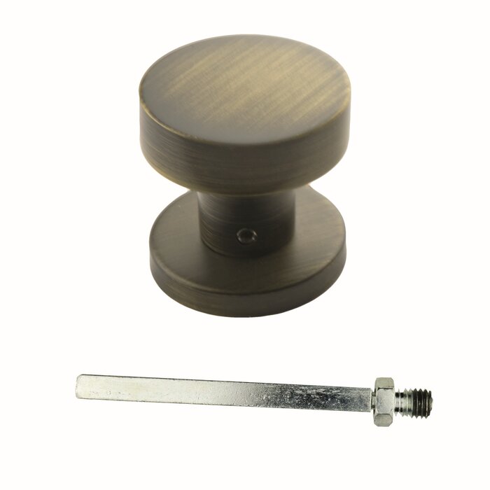 HDD Runder Knopfaufsatz FLAT auf Rosette - feststehend - matt bronze