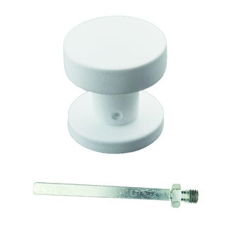 HDD Knop top PLAT op rozas - vast - Wit