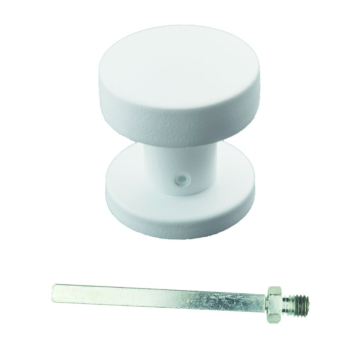 HDD Ronde knop top PLAT op rozas - vast - Wit structuur