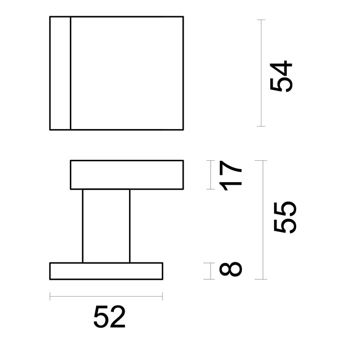 HDD Knop top CARRE SCHUIN op rozas - RVS
