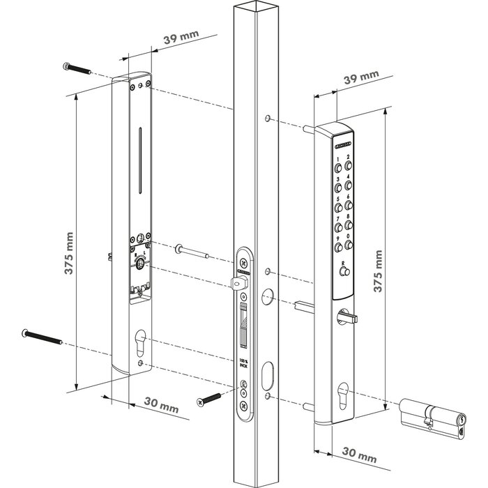 LOCINOX Locinox codesloten VITA voor insteek sloten mechanisch  VITA-120-ZCZ - Zwart