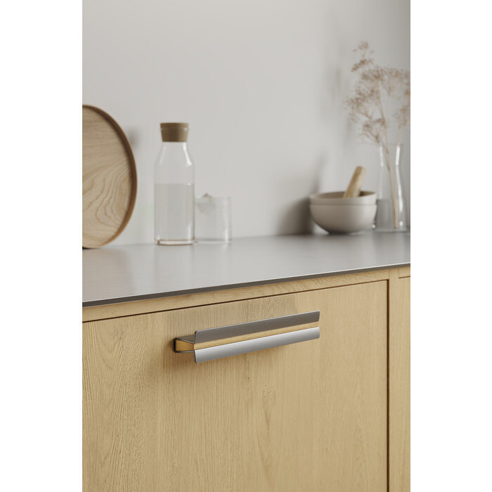 Furnipart Furnipart Möbelgriffe LUCENTE - Weißeiche lackiert/Edelstahloptik