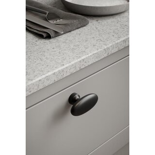 Furnipart Oval furniture knob BARON T - Matt black