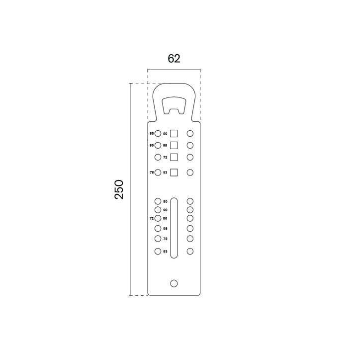 Aprile Stainless steel drilling template for door handles and rosettes APRILE-STILE-STERK - Copy
