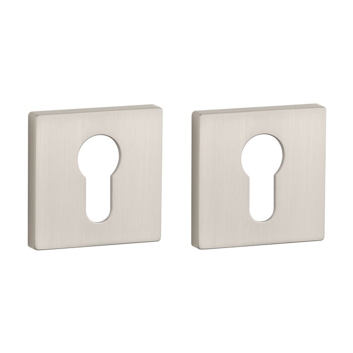 Aprile Pair of Aprile cylinder plates RT square 52x52x7mm matt nickel