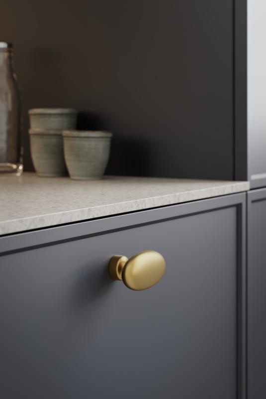 Furnipart ovale meubelknop BARON T - Donker goud geborsteld