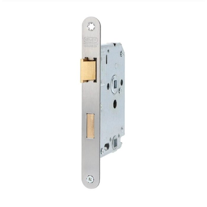 NEMEF Stainless steel bathroom/toilet lock NEMEF 1264/17-50 with rounded front plate