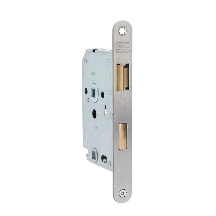 NEMEF Stainless steel bathroom/toilet lock NEMEF 1264/17-50 with rounded front plate