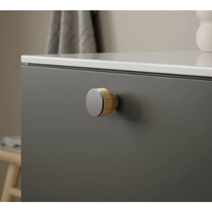 Furnipart Furnipart Furniture knob MELURA - White oak lacquered / stainless steel