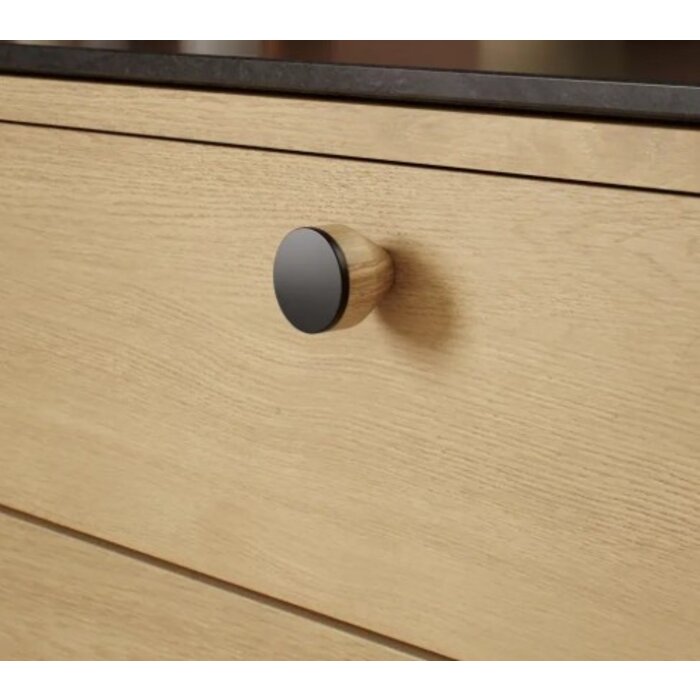 Furnipart Furnipart Möbelknopf MELURA - Weißeiche lackiert / mattschwarz