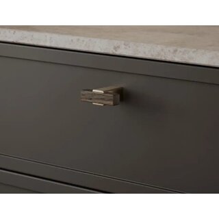 Furnipart Bouton de meuble SEGMENT K - Chêne foncé / laiton brossé