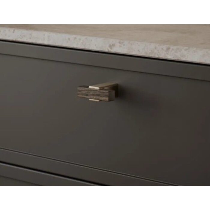 Furnipart Bouton de meuble Furnipart SEGMENT K - Chêne foncé / laiton brossé