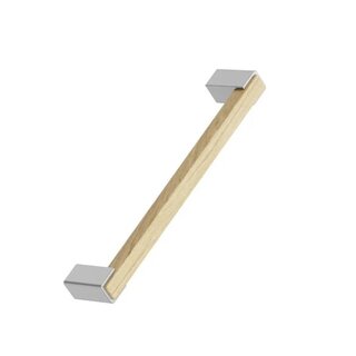 Furnipart Furniture handle SEGMENT H - White oak / stainless steel look
