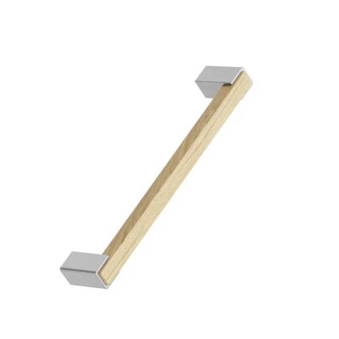 Furnipart Poignée de meuble Furnipart SEGMENT H - Chêne blanc laqué / Aspect acier inoxydable