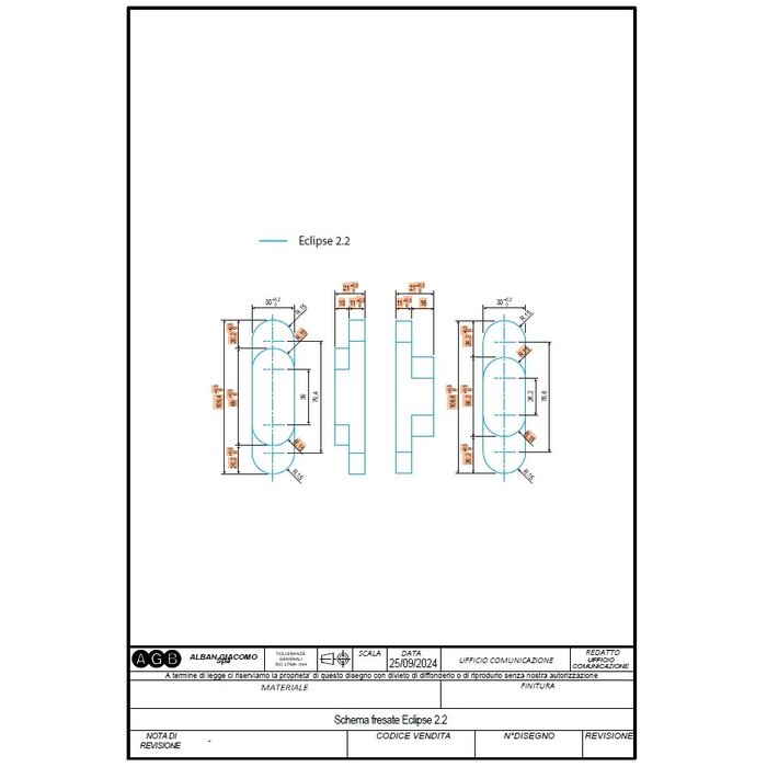 AGB Onzichtbaar 3D scharnier AGB eclipse 2.2 - RVS