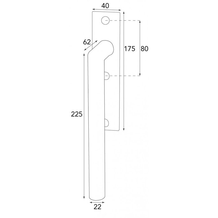 HALCO HALCÖ lift and slide door handle with sliding door handle DAVOS - Black steel