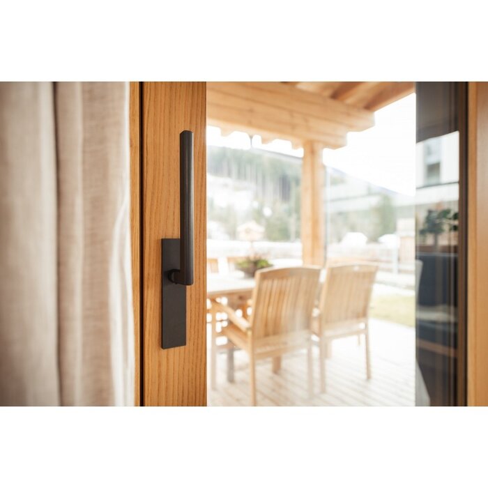 HALCO Poignée de porte coulissante à levage HALCÖ avec cuvette coulissante TUX - Acier noir