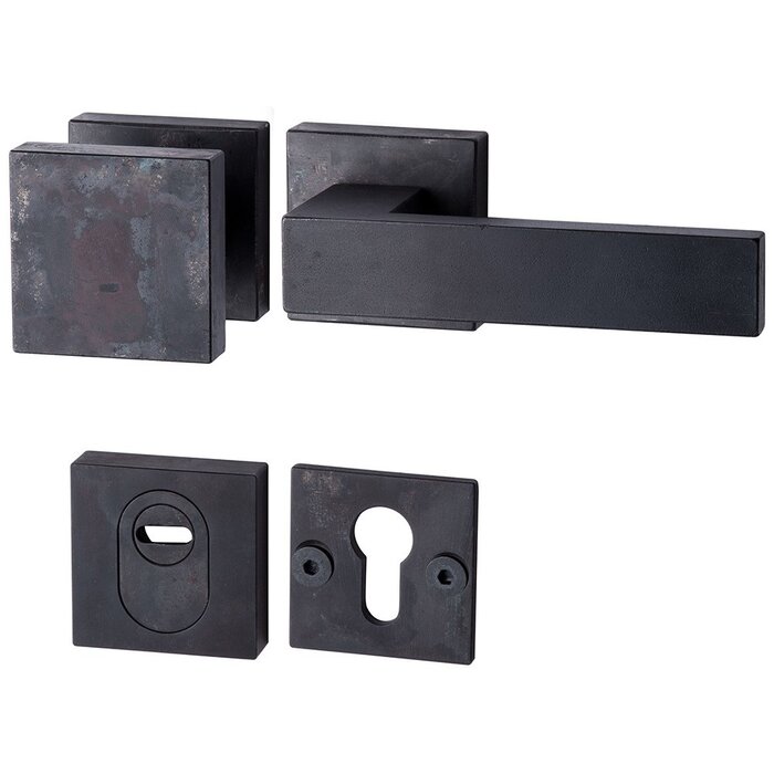 HALCO HALCÖ Safety fitting LECH - Knob and handle - Black steel