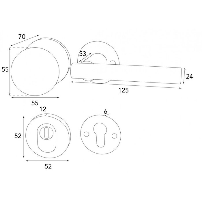 HALCO HALCÖ Safety fitting FÜGEN - Knob and handle - Black steel