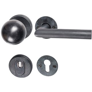 HALCO HALCÖ Garniture de sécurité DAVOS - Bouton et poignée - Acier noir