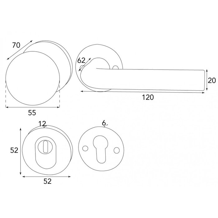 HALCO Robinetterie de sécurité HALCÖ SÖLDEN - Bouton et poignée - Acier noir