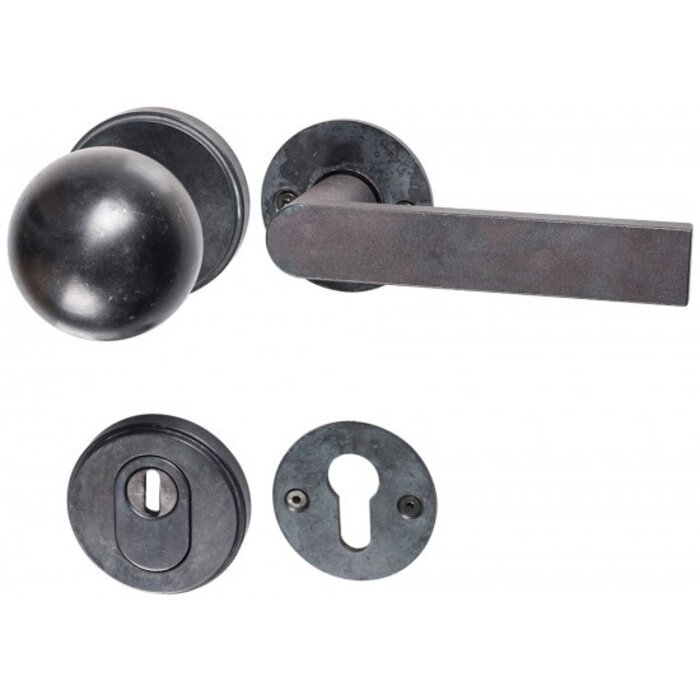 HALCO HALCÖ Safety fitting KITZBÜHEL - Knob and handle - Black steel
