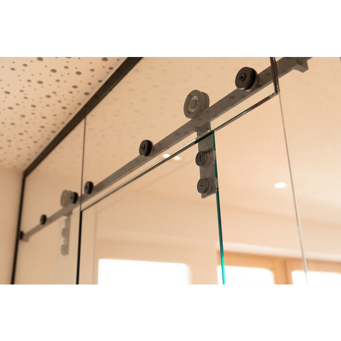 HALCO HALCÖ sliding door set for glass doors - 35mm - Black steel