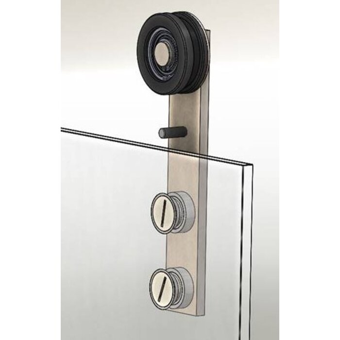 HALCO HALCÖ Schiebetürset für Glastüren - 50 mm - Schwarzer Stahl