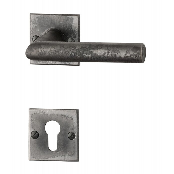 HALCO Poignées de porte HALCÖ Davos sur rosace carrée - Acier brut