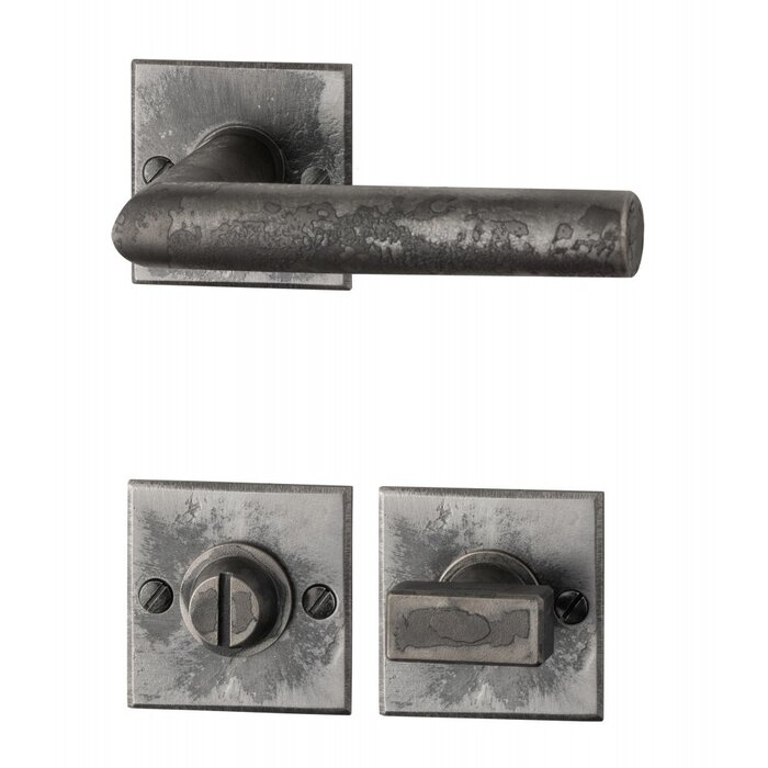 HALCO HALCÖ door handles Davos on a square rosette - Raw steel