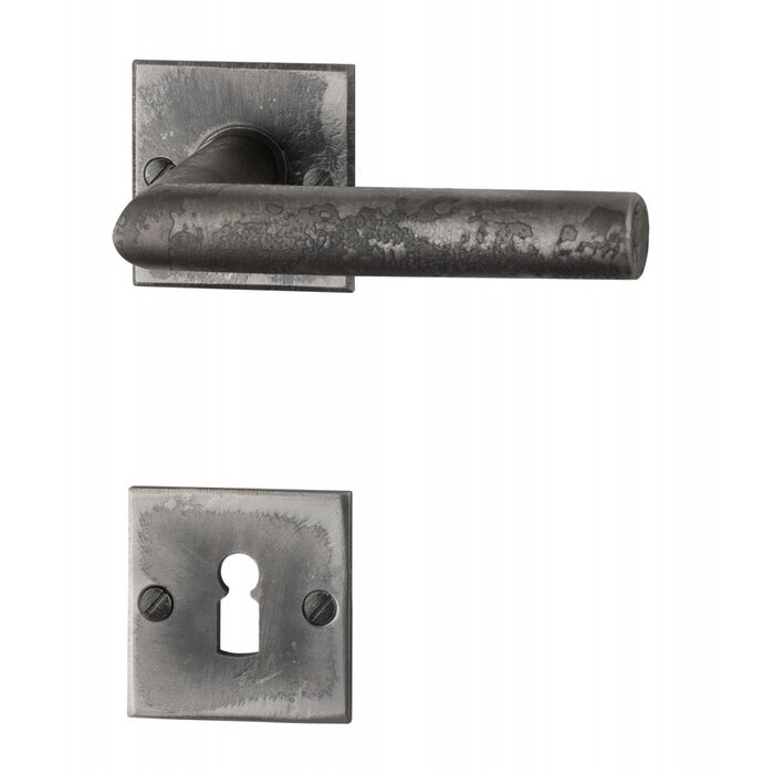 HALCO HALCÖ door handles Davos on a square rosette - Raw steel