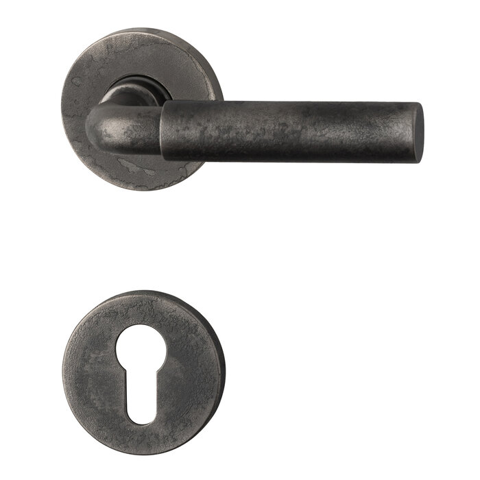HALCO HALCÖ door handles Stubai on round spring-loaded rosettes concealed - Raw steel