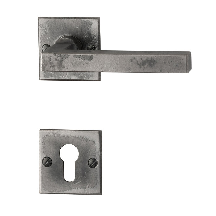 HALCO Poignées de porte HALCÖ Oberstdorf sur rosace carrée - Acier brut