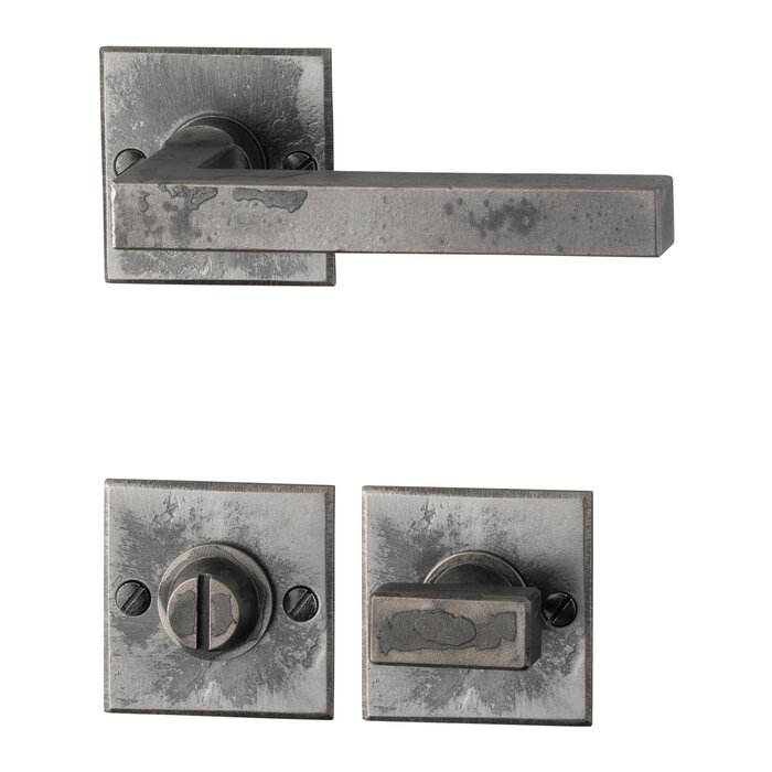 HALCO Poignées de porte HALCÖ Oberstdorf sur rosace carrée - Acier brut