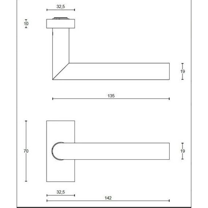 Formani Ovale mattschwarze Formani-Türgriffe BasicsbQ LB2-19 MN