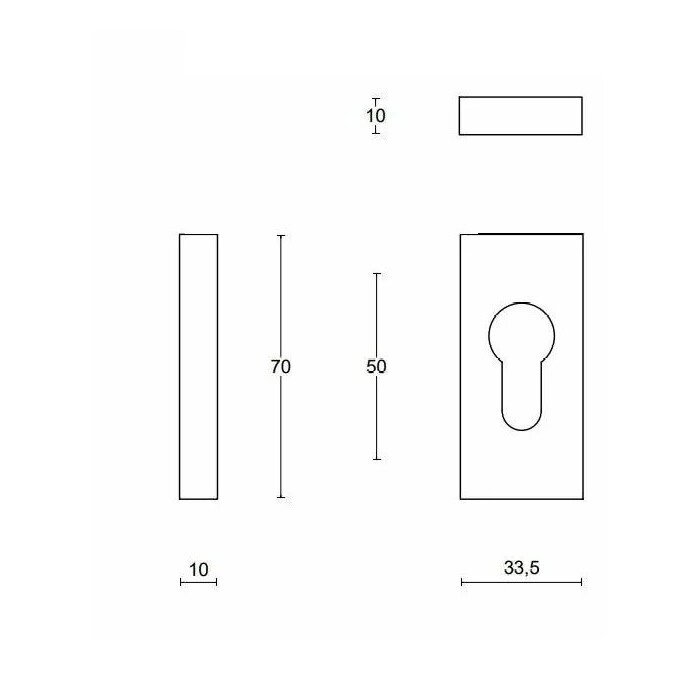 Formani Rectangular cylinder plate Basics LSQBY32 NM - Matt black