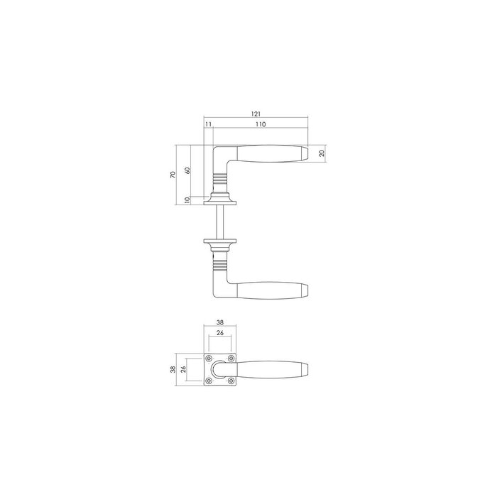 Intersteel Intersteel Door handle Ton Basic nickel/black