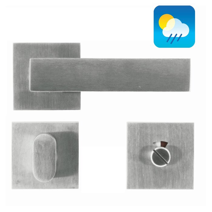 HDD Solid stainless steel door handles 'Square 1'