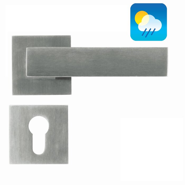 HDD Solid stainless steel door handles 'Square 1'