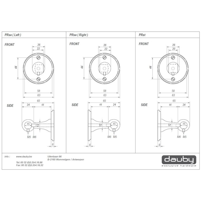 Dauby Dauby Piece Mittelstütze Ø 15mm schwarz - Gealtertes Eisen (VO)