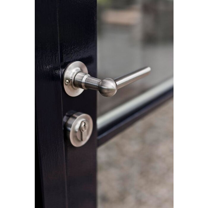 Formani Poignée de porte FERROVIA FVT100/48 sur rosace en acier inoxydable mat