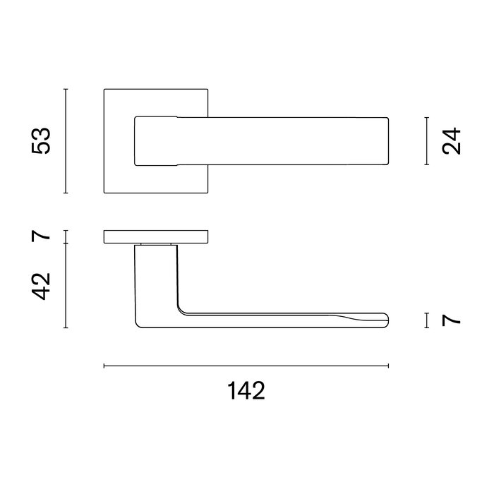 STILE STILE deurklinken HIRA vierkant 53x53x7 mm Zwart