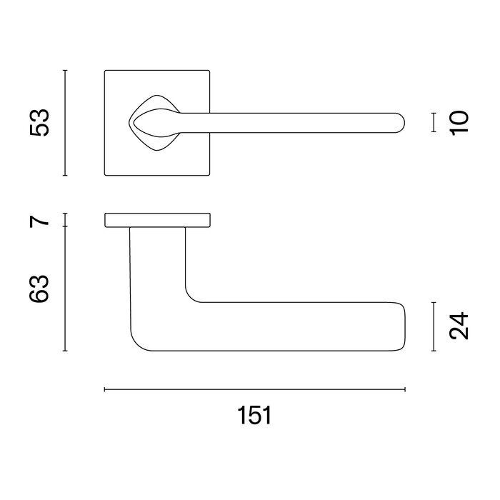 STILE STILE Türgriffe TOBA eckig 53x53x7 mm matt chrom