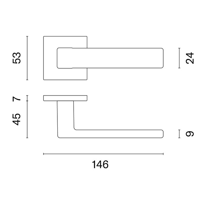 STILE STILE deurklinken MIIA vierkant 53x53x7 mm zwart