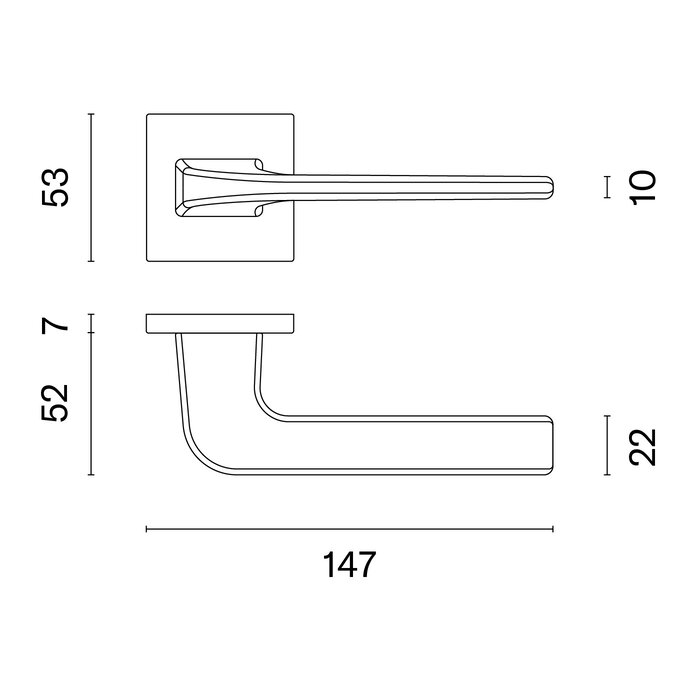 STILE STILE door handles NAKA square 53x53x7 mm matte nickel
