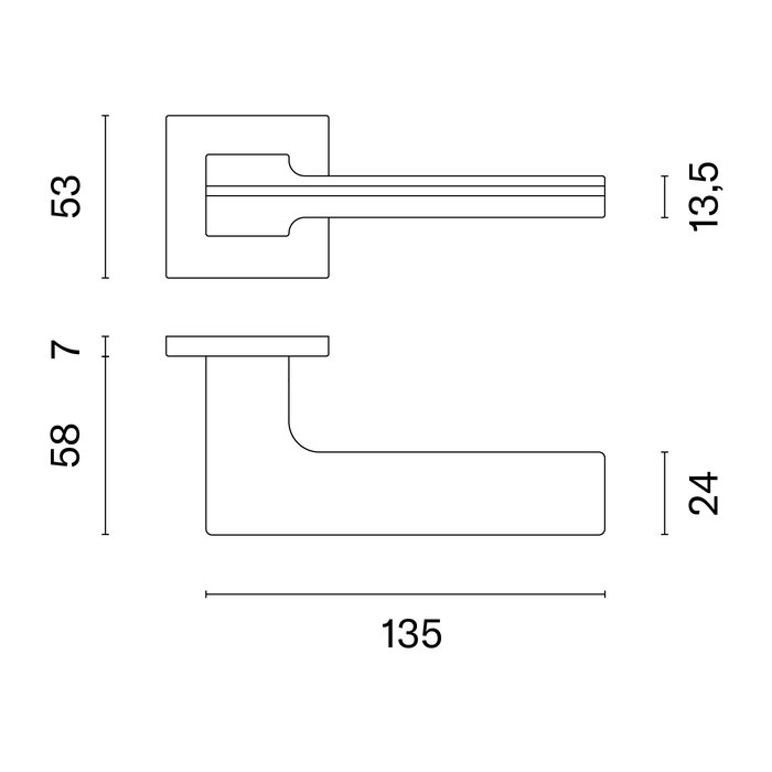 STILE Poignées de porte STILE BIRA carrées chrome mat
