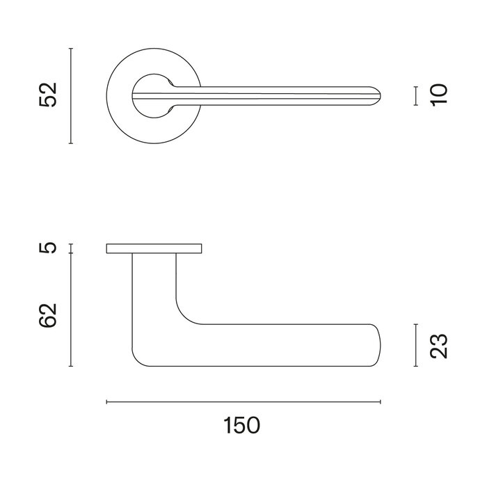 Aprile Aprile door handles VIOLA matt gold on extra thin rosettes